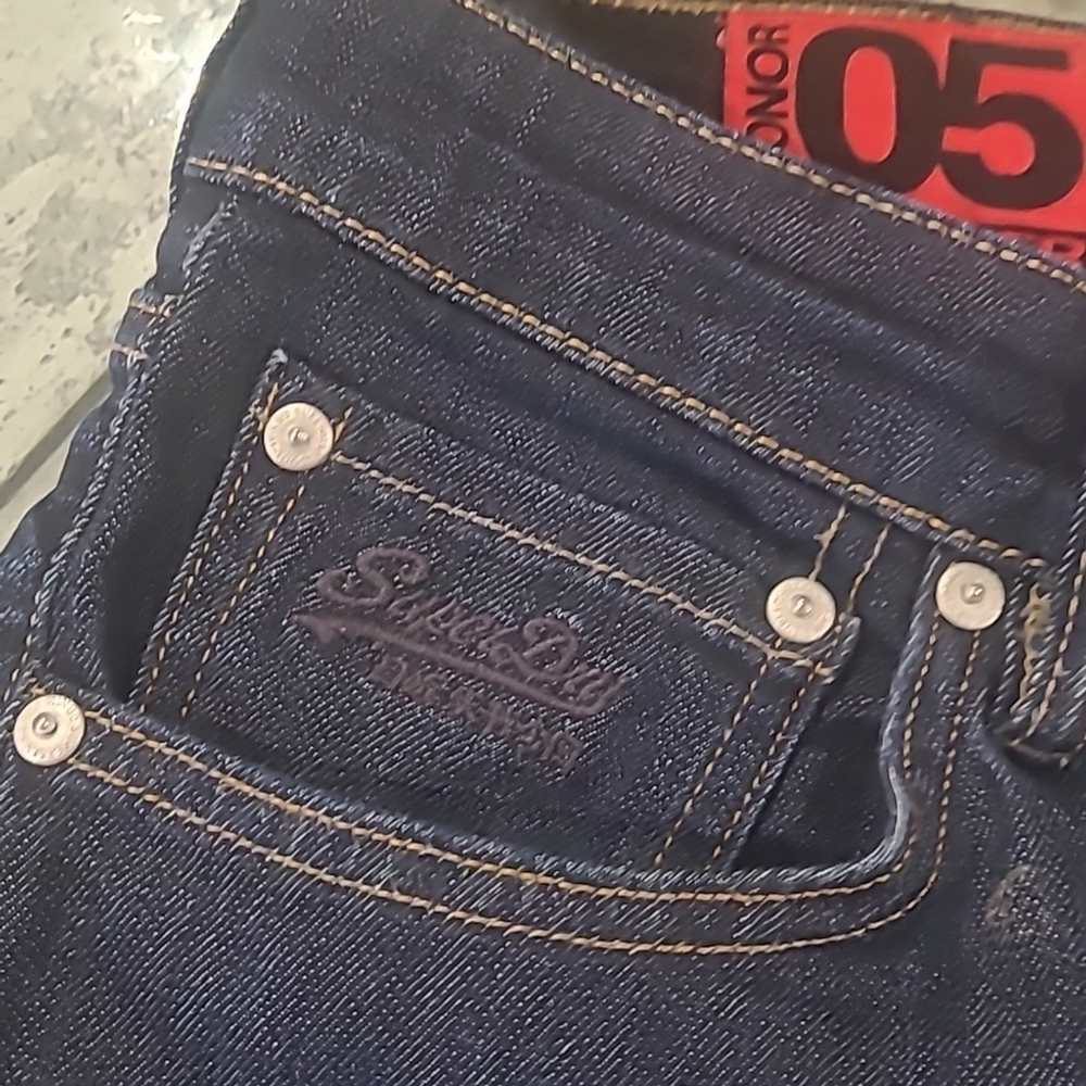 SUPER DRY MEN'S CONNOR BLUE TAPER JEANS PANTS 34 - Picture 4 of 13